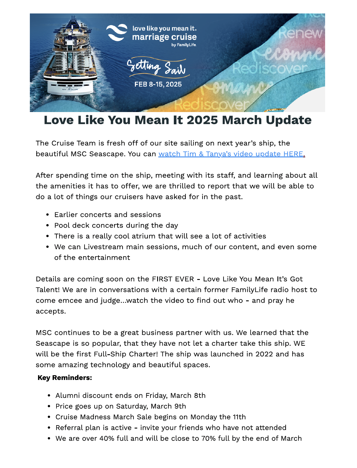 LLYMI 2025 Newsletter Archives Love Like You Mean It Marriage Cruise